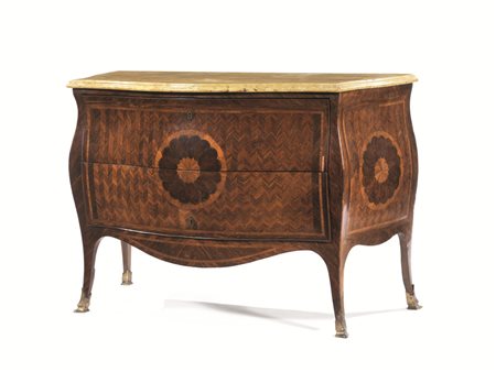 CASSETTONE, NAPOLI, MET&Agrave; SECOLO XVIII in noce intarsiato in bois de...