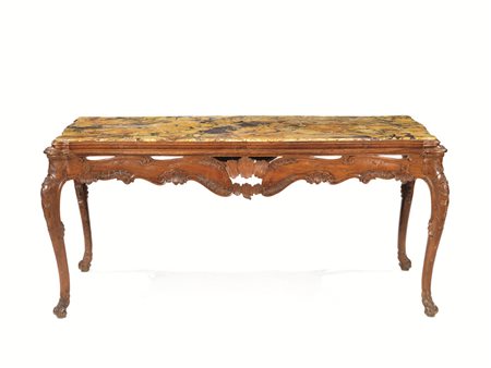 GRANDE TAVOLO, VENEZIA, MET&Agrave; DEL SECOLO XVIII in noce con piano...