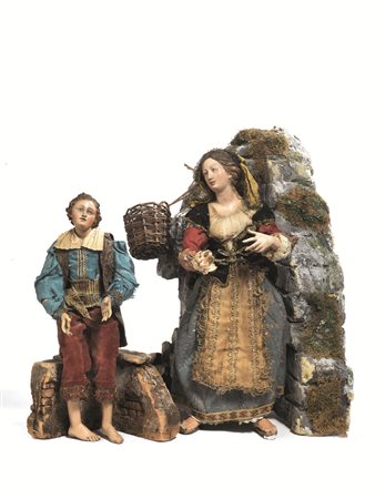 POPOLANA E GIOVINETTO, NAPOLI, FINE SECOLO XVIII la figura femminile presenta...