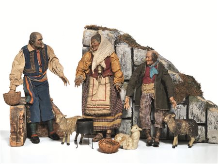 GRUPPO DI PASTORI, NAPOLI, FINE SECOLO XVIII - INIZI XIX Composto da:...