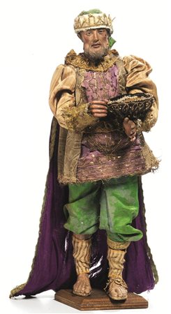 RE MAGO (BALDASSARRE), NAPOLI, FINE SECOLO XVIII testa, mani e piedi in legno...