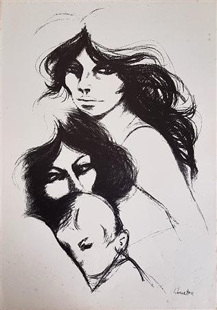 LIBERATORE FAUSTO MARIA Lucca 1922 - 2004 "Donne con bambino"