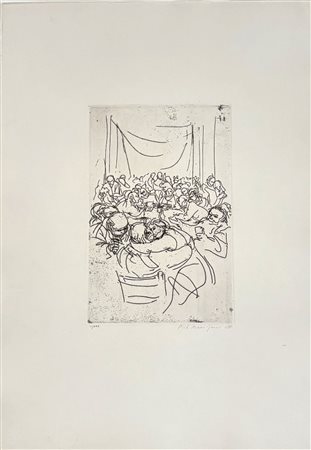 ANNIGONI PIETRO Milano 1910 - Firenze 1988 "Il comizio dei folli"