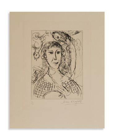 CHAGALL MARC (1887 - 1985) - PORTRAIT DU PAINTRE.