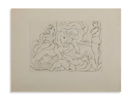 PICASSO PABLO (1881 - 1973) - DALLA SUITE VOILLARD, TAV 17: LE CIRQUE, REPETITION.