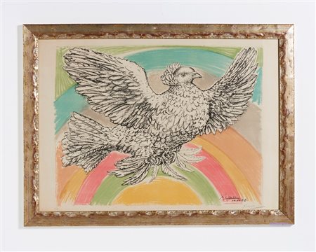 PICASSO PABLO (1881 - 1973) - COLOMBE VOLANT (À L'ARC EN CIEL).