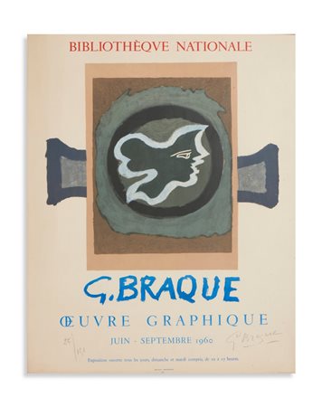 BRAQUE GEORGES (1882 - 1963) - BIBLIOTHEQUE NATIONALE,1960.