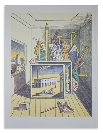 DE CHIRICO GIORGIO (1888 - 1978) - INTERNO METAFISICO (II VERSIONE).