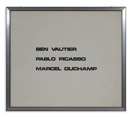 VAUTIER BEN (1935 - 2024) - BEN VAUTIER, PABLO PICASSO, MARCEL DUCHAMP .