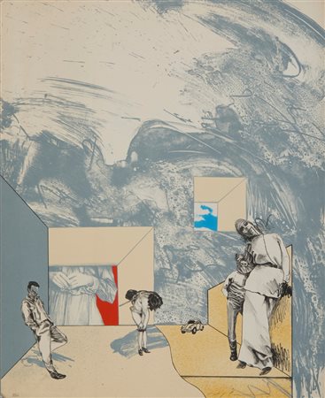 IKEDA MASUO (1934 - 1997) - FRONT OF THEATRE: SOME TOWN WITH OUT A NAME.