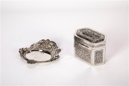 Scatola porta tè e vassoietto, Europe, mid-20th century