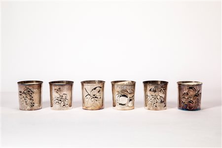 Brandimarte - Sei bicchieri,  Florence, second half of the 20th century