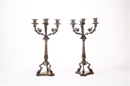 Coppia di candelabri, Italy, first half of the 20th century
