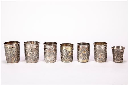 Gruppo di sette bicchieri, Russia, 18th and 19th centuries