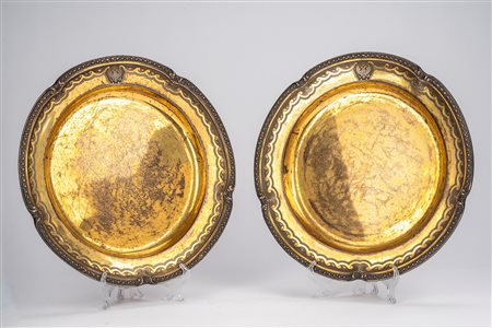 Coppia di piatti provenienti dal servizio Imperiale Orloff,  Russia, St. Petersburg, 1859