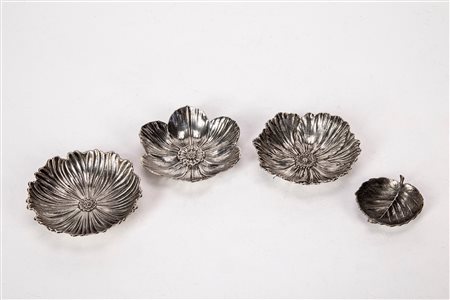 Gianmaria Buccellati - Tre ciotoline e una foglia, Milan, second half of the 20th century