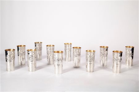 Brandimarte - Set di dodici bicchieri,  Florence, second half of the 20th century