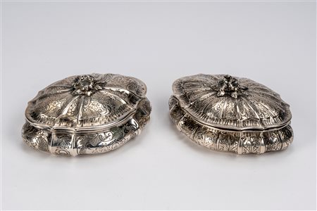 Coppia di scatole porta bon bon, Milan, second half of the 20th century