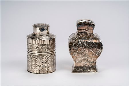 Due scatole porta tè, Holland and Sheffield, late 20th century