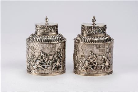 Coppia di scatole porta tè, Holland, late 19th - early 20th century