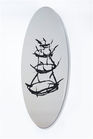 Dino Gavina (San Giovanni in Persiceto, 07/11/1922 - Bologna, 06/07/2007) 
Specchiera Duchamp  
 Cm 170x68x4