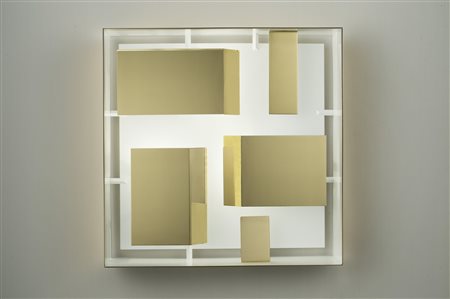 Gio Ponti (Milano, 1891 - Milano, 1979) 
Lampada quadrato 
 Cm 40x40x12,5