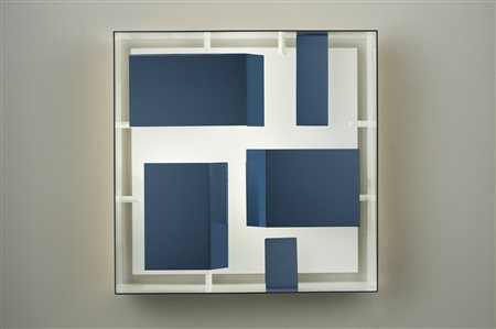 Gio Ponti (Milano, 1891 - Milano, 1979) 
Lampada "Quadro di luce quadrato" 
 Cm 40x40x12,5