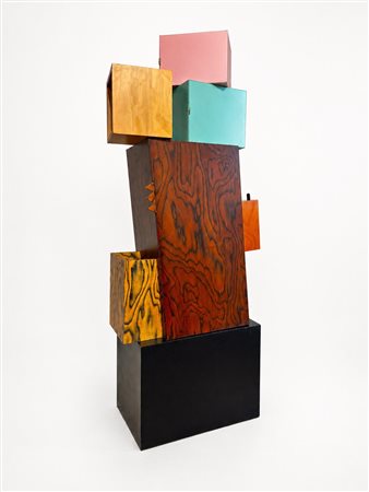 Marco  Zanini (Trento, 1954 - ) "Amazon Cabinet" 1985 Cm 205x88x51