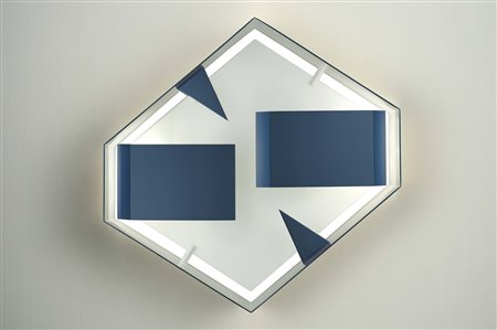 Gio Ponti (Milano, 1891 - Milano, 1979) 
Lampada "Quadro di luce esagonale 
 Cm 42x43x12,5