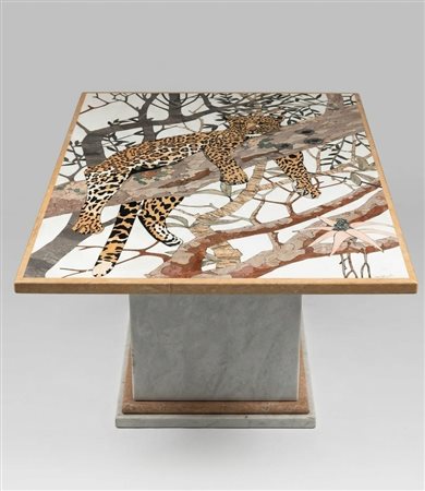 Enrico Pinto (XX secolo - ) 
Tavolo in marmo 
 Cm 145x104x45
