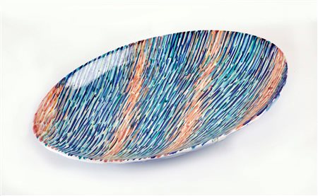 Piero Dorazio (Roma, 29/06/1927 - Perugia, 17/05/2005) 
Piatto 
 Cm 6x46x28,5