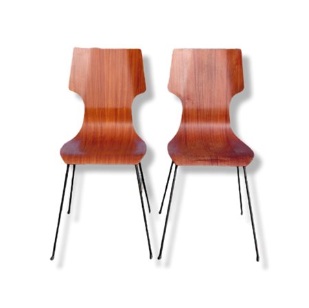 Ratti Carlo  
Coppia di sedie 
  Cm cadauna 85,5x38x45