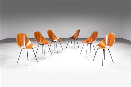 VITTORIO NOBILI<BR>Sei sedie mod. Medea