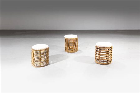 TITO AGNOLI<BR>Set di tre sgabelli