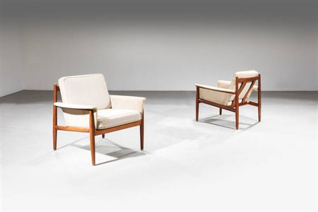 GRETE JALK<BR>Coppia di poltrone mod. 118