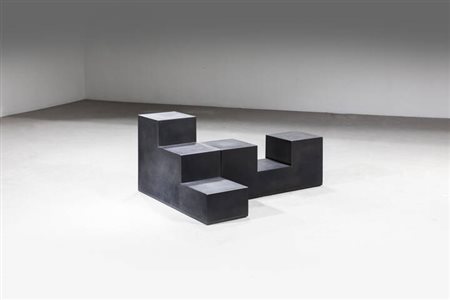 MARIO BELLINI<BR>Coppia di tavolini della serie Gli scacchi di forma rettangolare