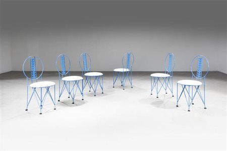 FRANK LLOYD WRIGHT<BR>Sei sedie mod. 603 Midway 2