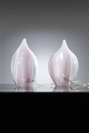 PRODUZIONE MURANESE<BR>Coppia di lampade da tavolo