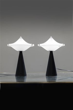 L. CESARO<BR>Coppia di lampade da tavolo