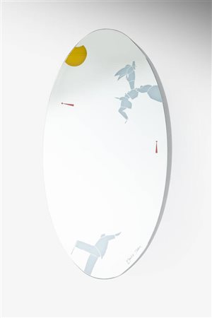 EMILIO TADINI<BR>Milano 1927 - 2002<BR>Specchio da parete mod. Fiabe