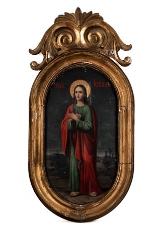 Icona su tavola con San Giovanni Evangelista, Russia, XIX secolo