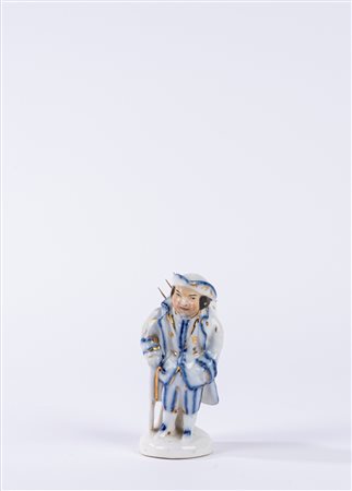 Porta stuzzicadenti in porcellana in forma di figura grottesca con gobba. Manifattura della fine del secolo XVIII/inizio secolo XIX ?