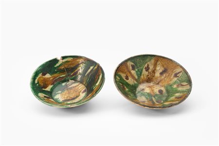 Due ciotole in terracotta ingobbiata e graffita. Area veneta, secolo XV-XVI.