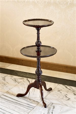 Étagère a due piani su sostegno tripode