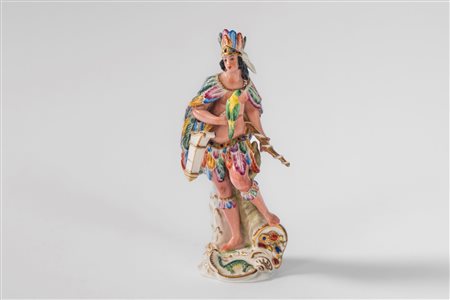 Allegoria dell' America in porcellana policroma. Capodimonte, secolo XIX