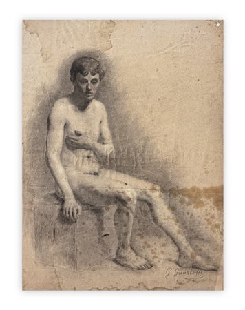 GIOVANNI GUARLOTTI (1869-1954) - Nudo femminile seduto