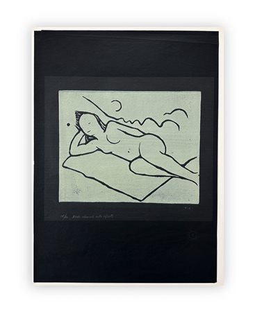 FELICE CASORATI (1883-1963) - Nudo sdraiato sulla coperta, 1962
