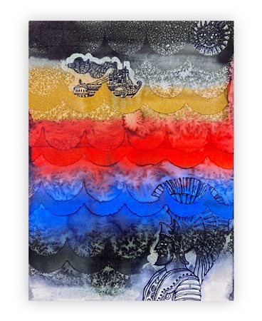 VALERIANO TRUBBIANI (1937-2020) - Paesaggio con soldato, 1983