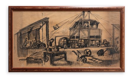 PAOLO SCHIAVOCAMPO (1924-2022) - Il cantiere, 1953