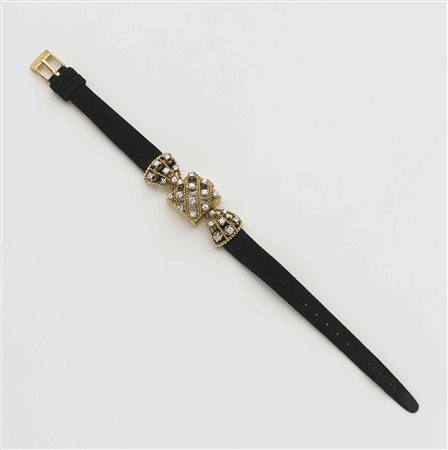 GUBELIN Orologio gioiello da polso da donna in oro e diamanti Anni 1950 ca....